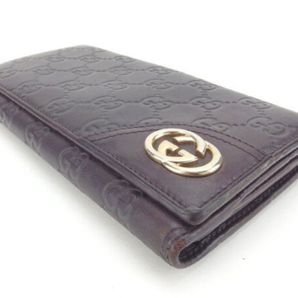 Gucci Wallet Purse Long Wallet Guccissima Brown Gold Woman Authentic Used Y4141 - Picture 1 of 6